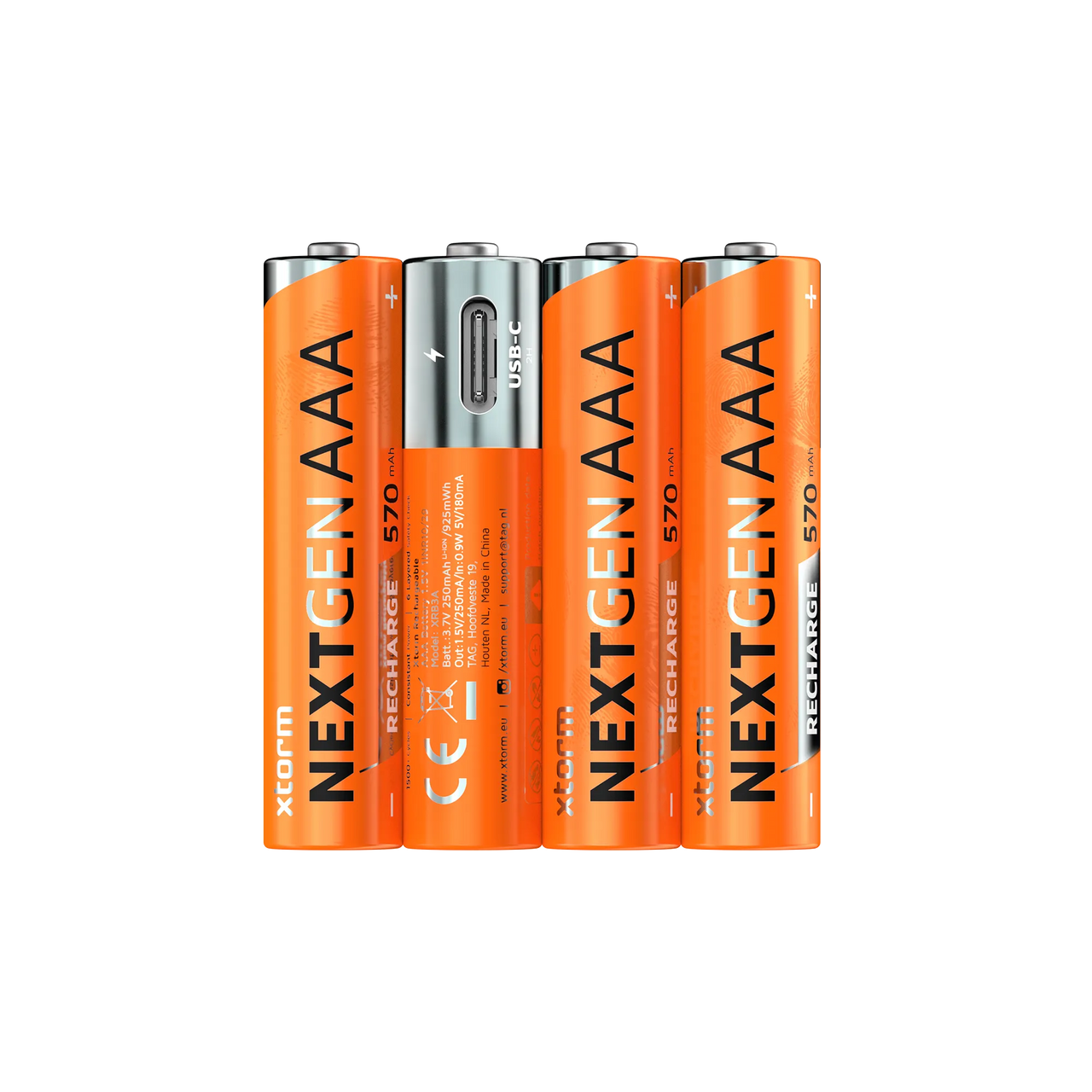 Rechargeable AAA Batteries with USB-C - 4 Pack