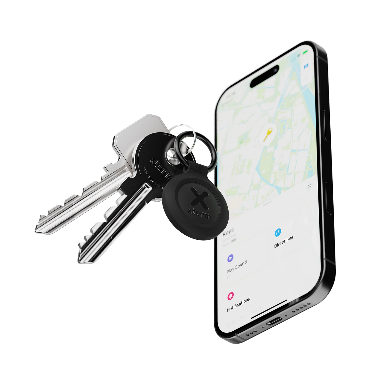 TravelTag for iPhone (iOS) - Water-resistant - Charcoal Black