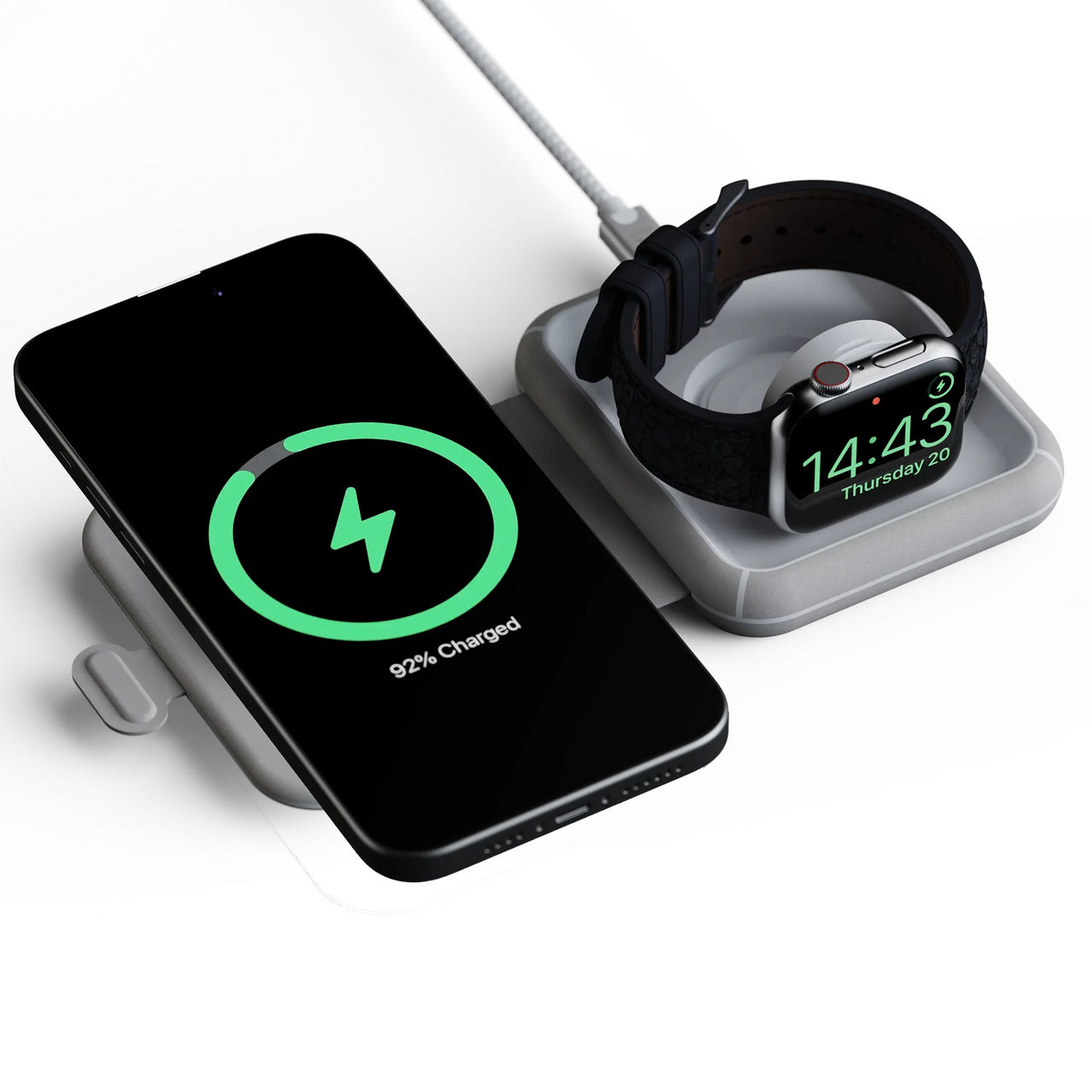 Chargeur de voyage sans fil pliable 2 en 1