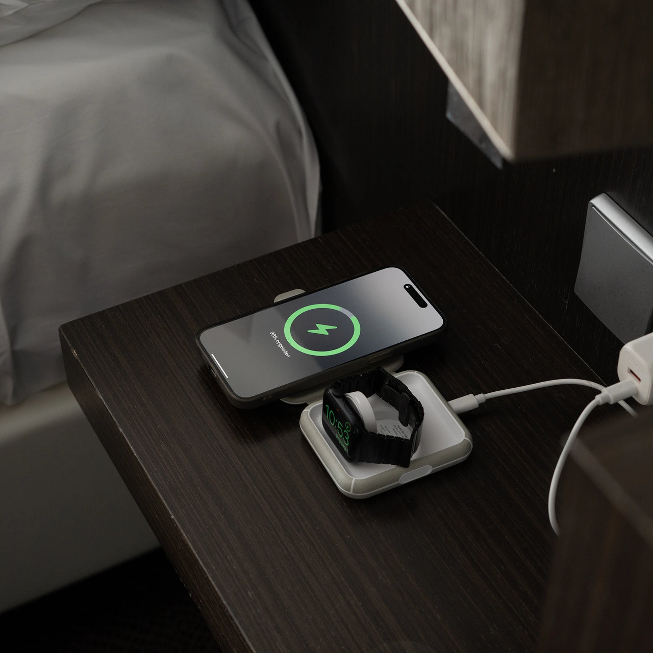 Chargeur de voyage sans fil pliable 2 en 1