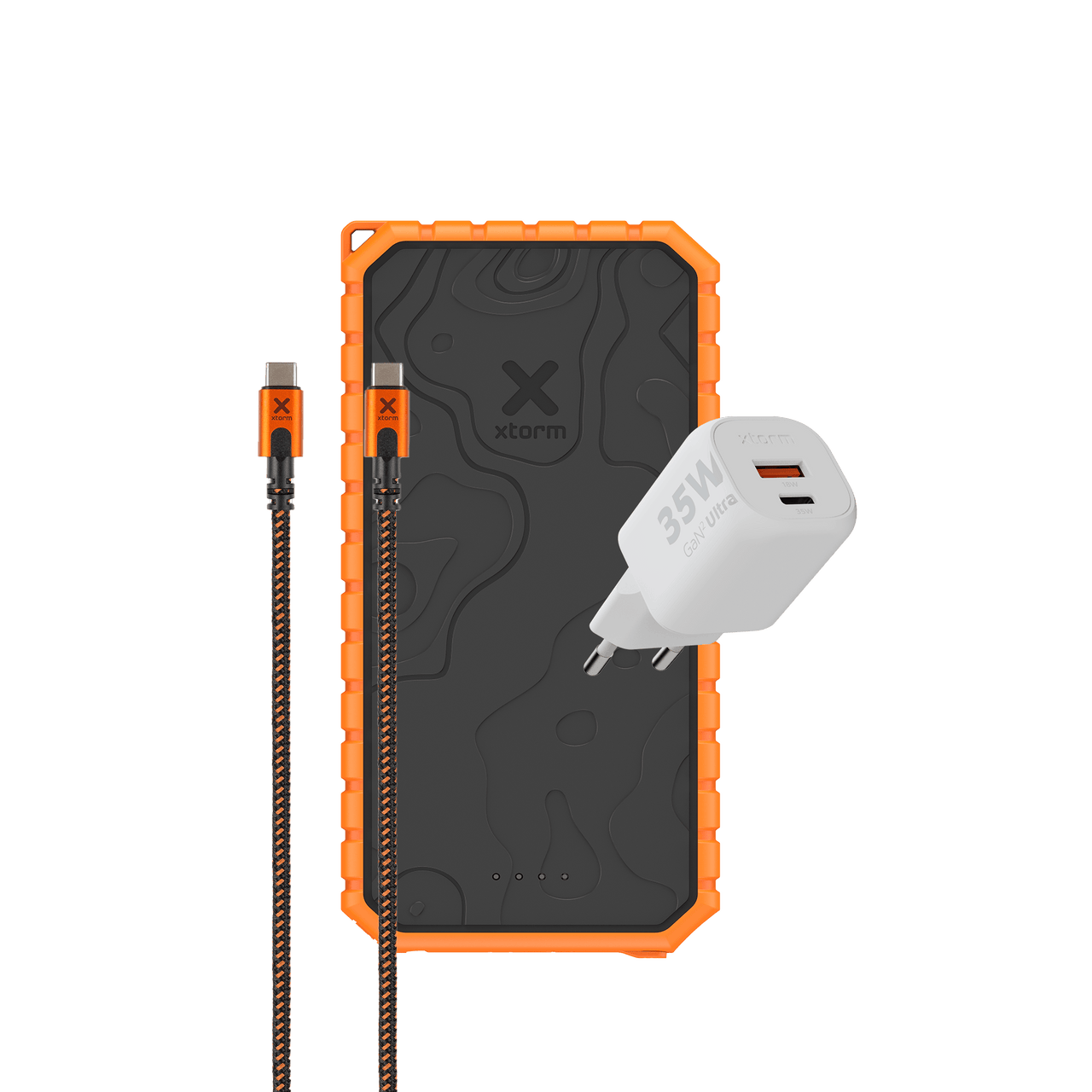 Rugged Power Bank 20.000 mAh+ Rugged USB-C PD 100W Cable + 35W Fastcharger Bundle - Xtorm EU